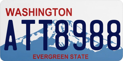 WA license plate ATT8988