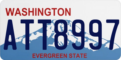 WA license plate ATT8997