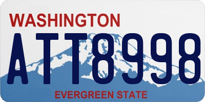 WA license plate ATT8998