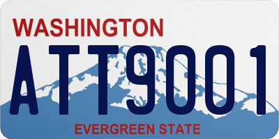 WA license plate ATT9001