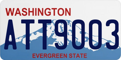 WA license plate ATT9003