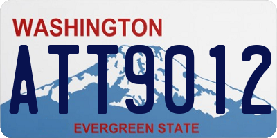 WA license plate ATT9012