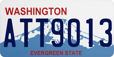 WA license plate ATT9013