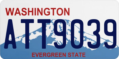 WA license plate ATT9039