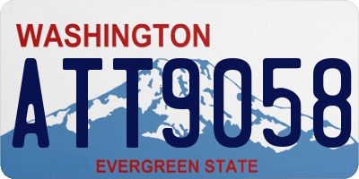 WA license plate ATT9058