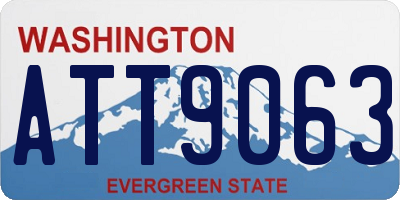 WA license plate ATT9063