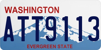WA license plate ATT9113