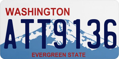 WA license plate ATT9136