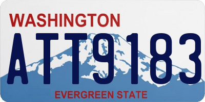 WA license plate ATT9183