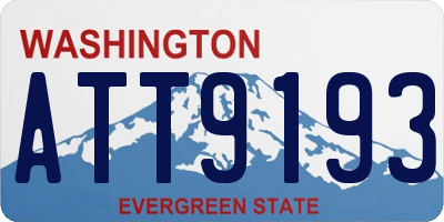 WA license plate ATT9193