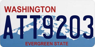 WA license plate ATT9203