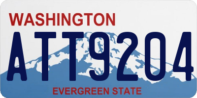 WA license plate ATT9204