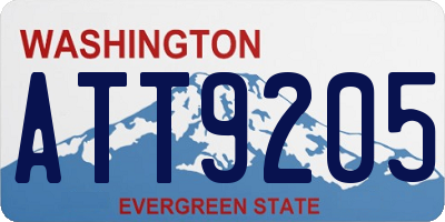 WA license plate ATT9205