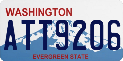 WA license plate ATT9206