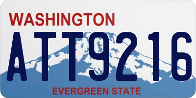 WA license plate ATT9216