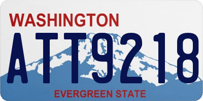 WA license plate ATT9218