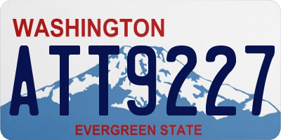 WA license plate ATT9227