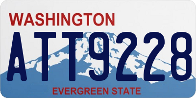 WA license plate ATT9228