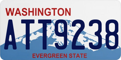 WA license plate ATT9238