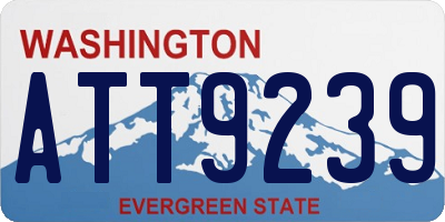 WA license plate ATT9239