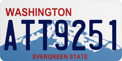 WA license plate ATT9251