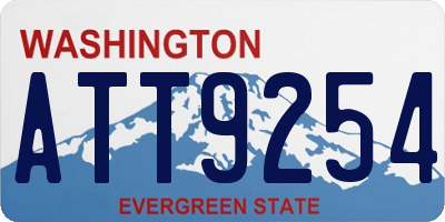 WA license plate ATT9254