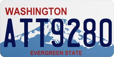 WA license plate ATT9280