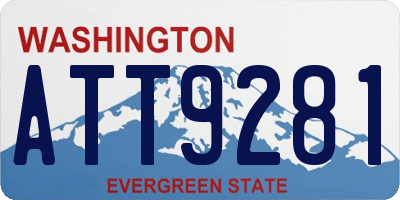 WA license plate ATT9281