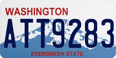 WA license plate ATT9283
