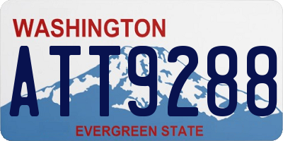 WA license plate ATT9288
