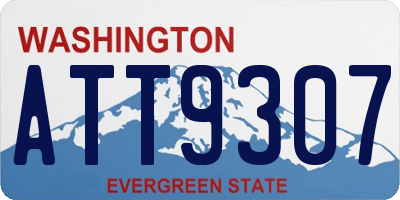 WA license plate ATT9307