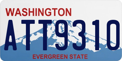 WA license plate ATT9310