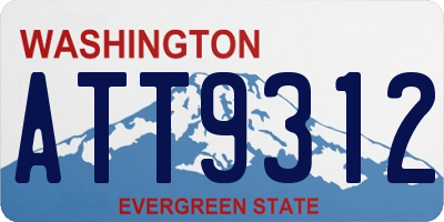 WA license plate ATT9312