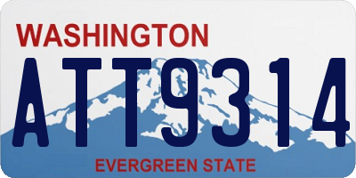 WA license plate ATT9314