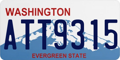 WA license plate ATT9315