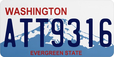 WA license plate ATT9316