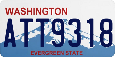 WA license plate ATT9318