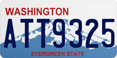 WA license plate ATT9325