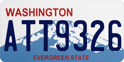 WA license plate ATT9326