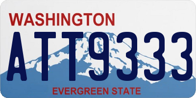 WA license plate ATT9333