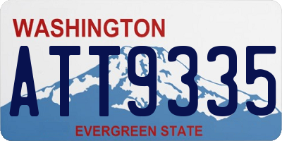 WA license plate ATT9335