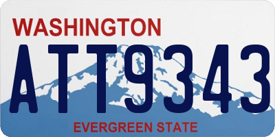 WA license plate ATT9343