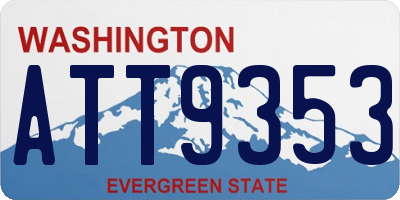 WA license plate ATT9353
