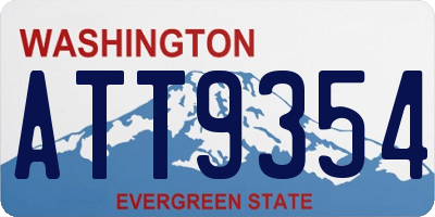 WA license plate ATT9354