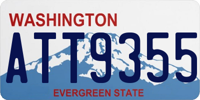 WA license plate ATT9355