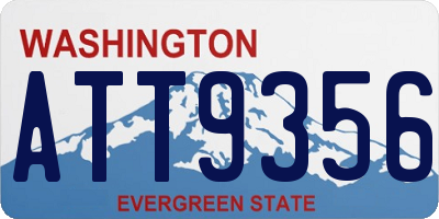 WA license plate ATT9356