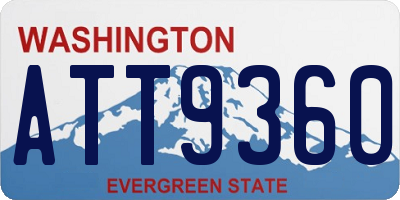 WA license plate ATT9360