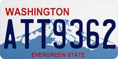WA license plate ATT9362