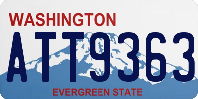 WA license plate ATT9363