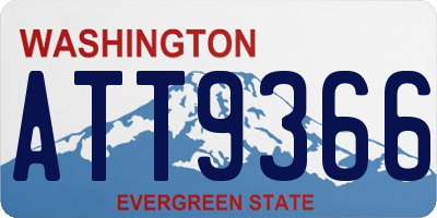 WA license plate ATT9366